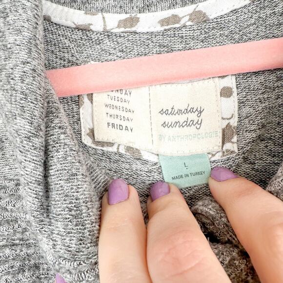 Saturday Sunday by Anthropologie Tunic Sweater Button Front Gray - Picture 3 of 5